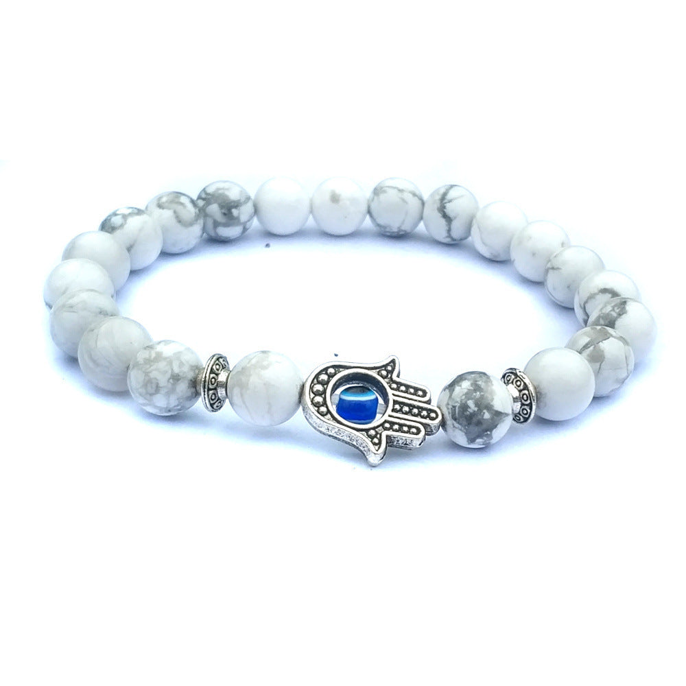 Bergamot evil eye stone bracelet - Bodycouturee