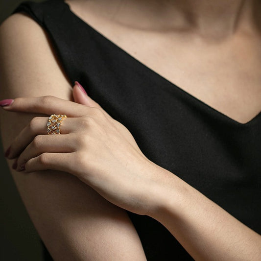 Vintage Diamond Wide Lace Ring