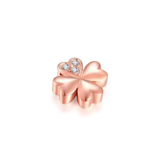 18K Gold Clover Rose Diamond Pendant Bone Chain - BodycoutureeNecklaceCJ dropshippingBodycoutureeCJZBLXLX00075 - 18k GoldCJZBLXLX00075 - 18k Gold18k Gold18K Gold Clover Rose Diamond Pendant Bone Chain Body Couturee & Co