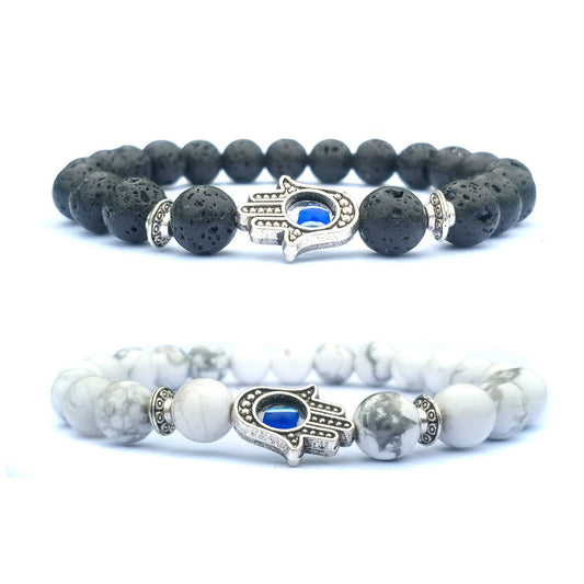 Bergamot evil eye stone bracelet - Bodycouturee