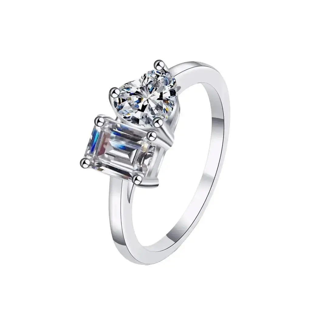 2 Carat Moissanite S925 Sterling Silver Diamond Ring Body Couturee & Co