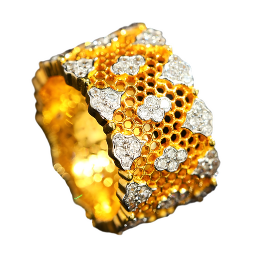 Vintage Diamond Wide Lace Ring