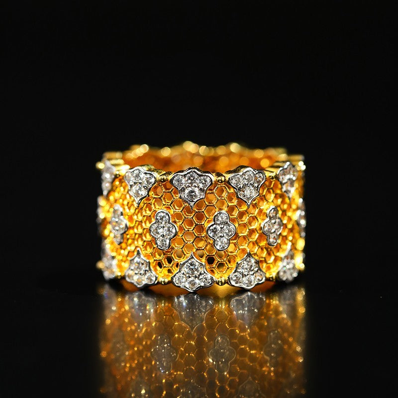 Vintage Diamond Wide Lace Ring