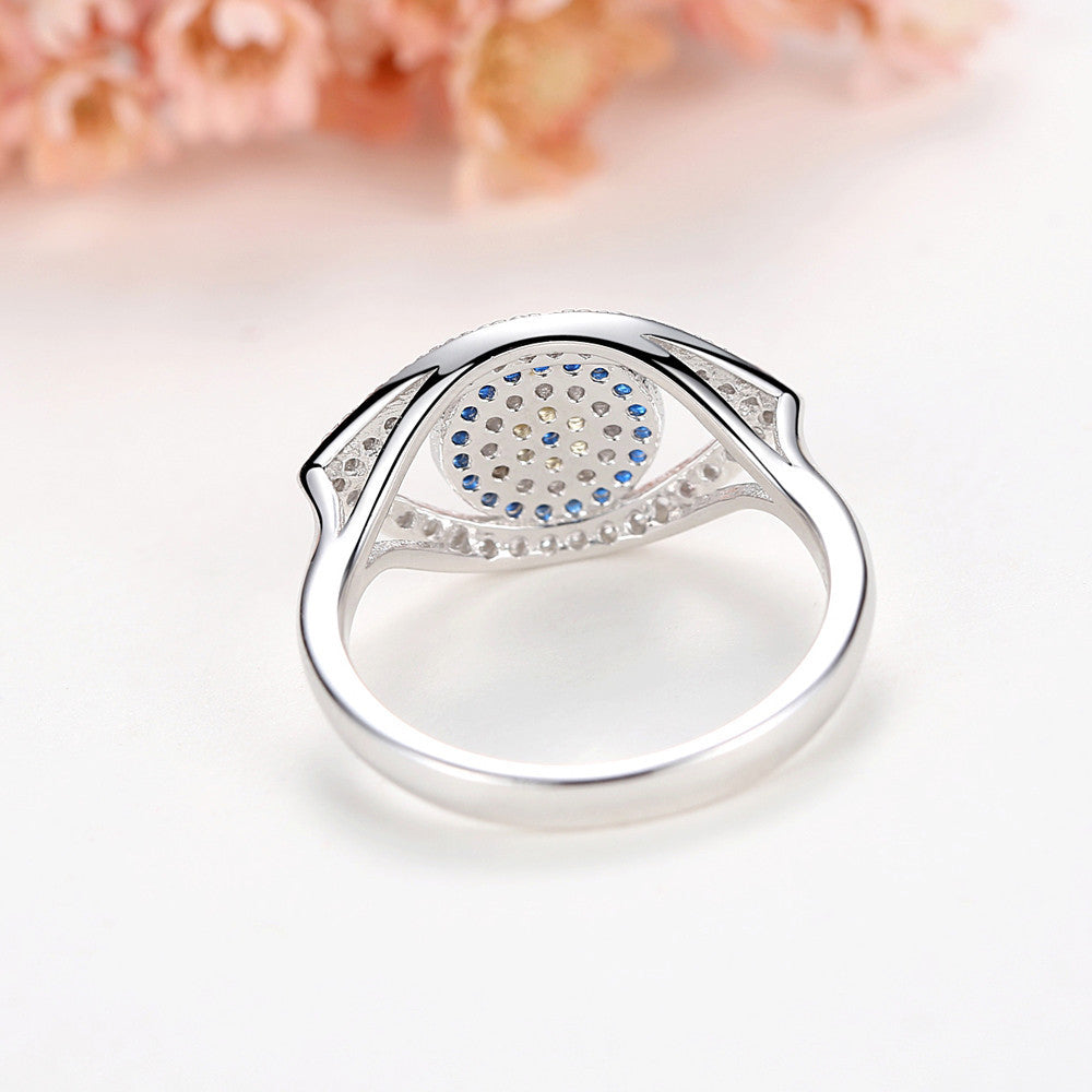 S925 Sterling Silver Evil Eye Diamond Ring - Bodycouturee