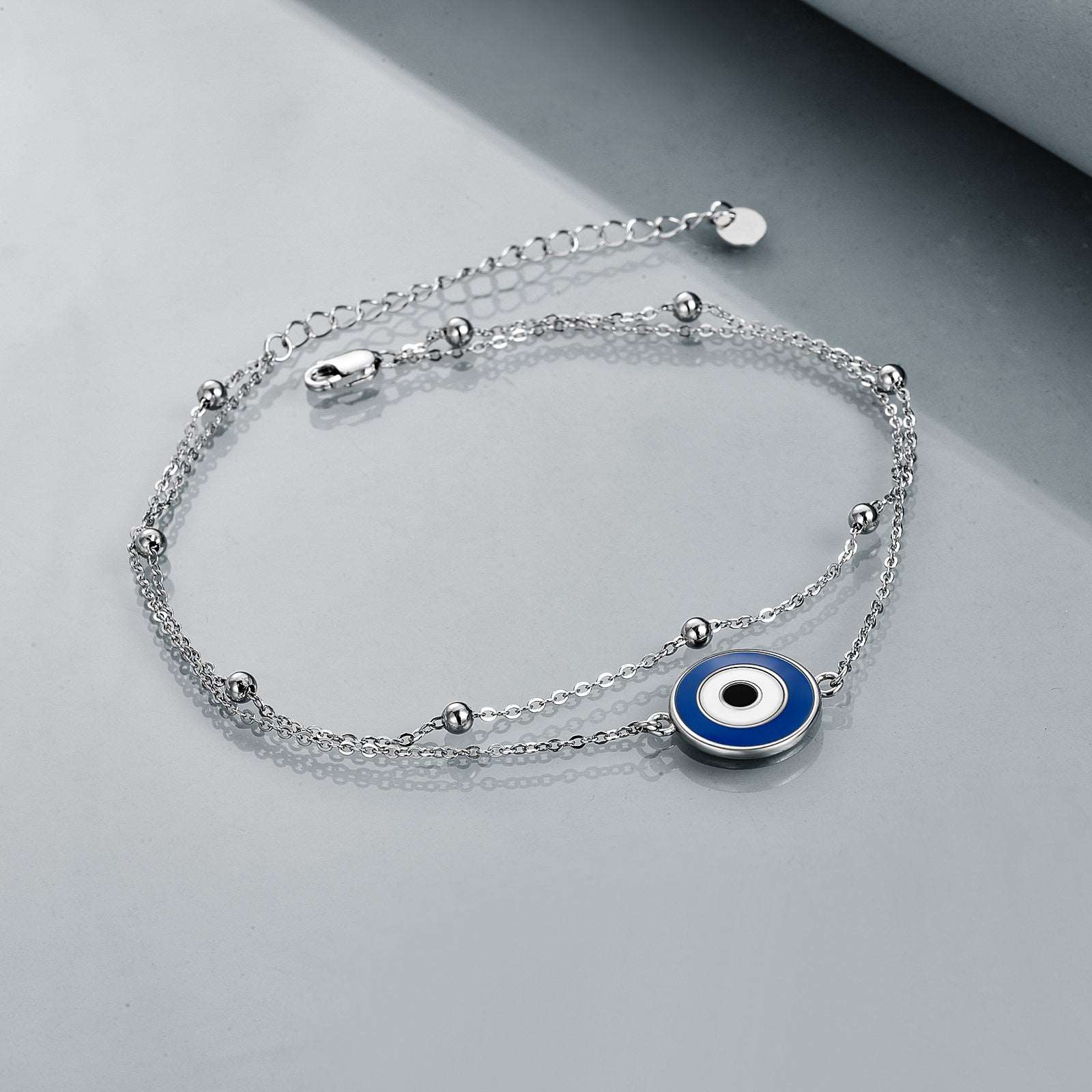 925 Sterling Silver Round Evil Eye Anklet - BodycoutureeJewelryCJ dropshippingBodycoutureeCJJE1866177 - SilverCJJE1866177 - SilverSilver925 Sterling Silver Round Evil Eye Anklet - Bodycouturee