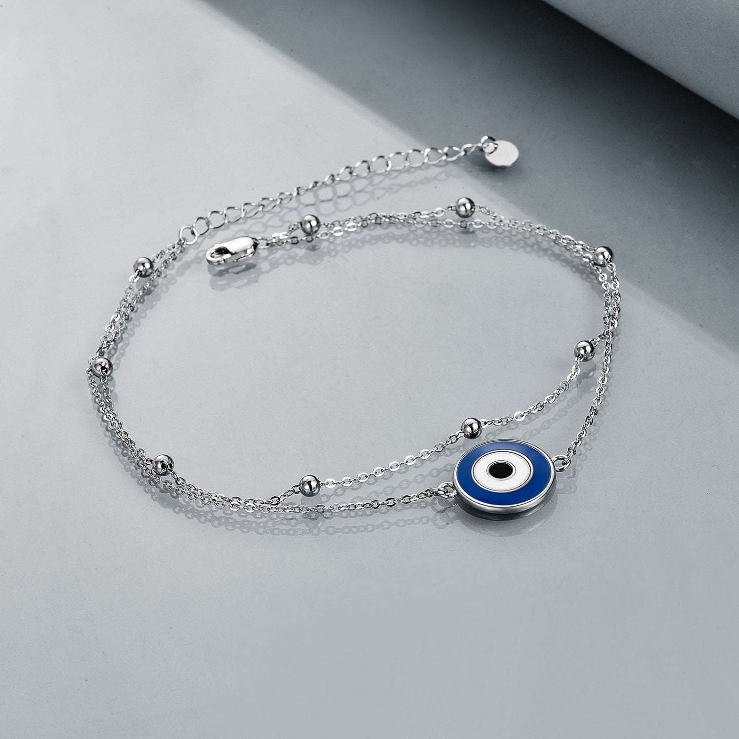 925 Sterling Silver Round Evil Eye Anklet - BodycoutureeJewelryCJ dropshippingBodycoutureeCJJE1866177 - SilverCJJE1866177 - SilverSilver925 Sterling Silver Round Evil Eye Anklet - Bodycouturee