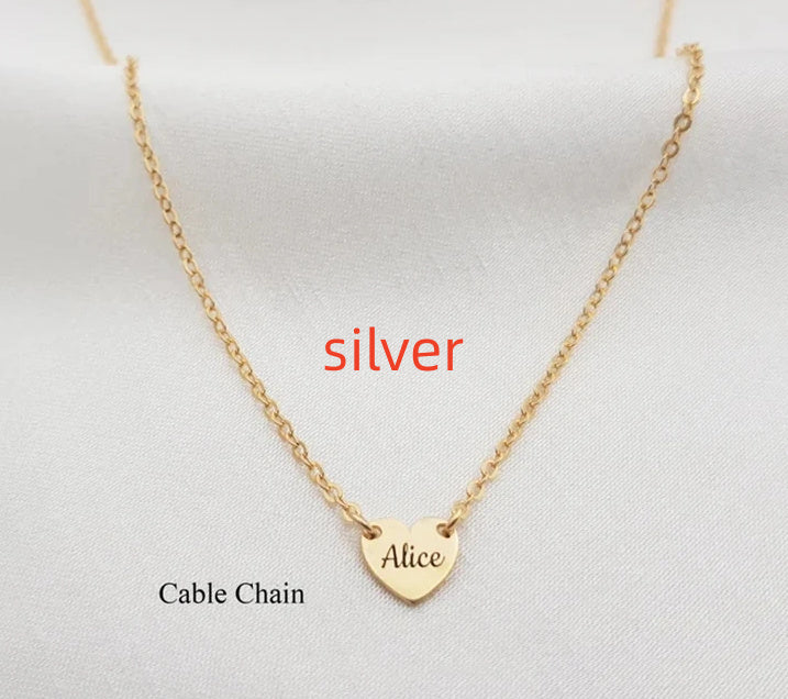 Sterling Silver 925 Engraved Heart Pendant Necklace