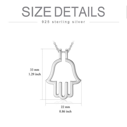Hamsa Hand Ring Holder Pendant 925 Sterling Silver Necklace - BodycoutureeJewelryCJ dropshippingBodycoutureeCJJE1868061-SilverCJJE1868061-SilverSilverHamsa Hand Ring Holder Pendant 925 Sterling Silver Necklace - Bodycouturee