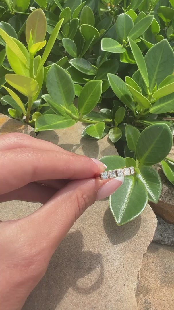 Princess Cut 5 Stone White Gold Diamond Ring