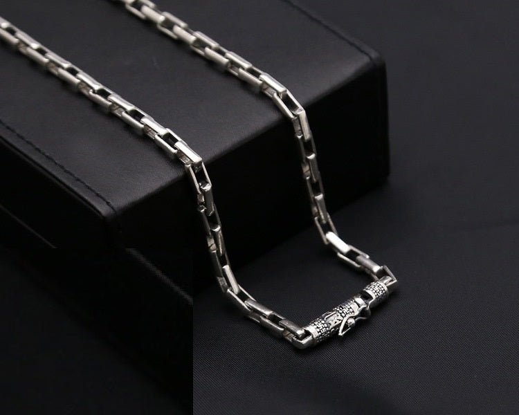 S925 Pure Thai Silver Hoop Retaining Ring Vintage Men's Box Chain Coarse Ore Necklace - BodycoutureeJewelryCJ dropshippingBodycoutureeCJLX183417503CXCJLX183417503CX60cm925 SilverS925 Pure Thai Silver Hoop Retaining Ring Vintage Men's Box Chain Coarse Ore Necklace - Bodycouturee