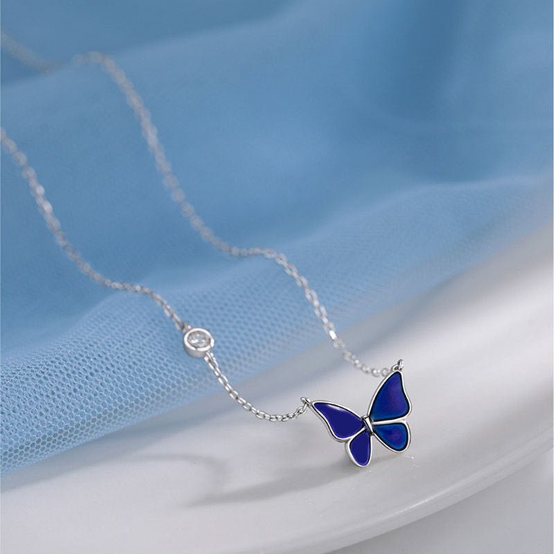 S925 Silver Color - change Butterfly Necklace - BodycoutureeNecklaceCJ dropshippingBodycoutureeCJLX1803993 - White sliverCJLX1803993 - White sliverWhite sliverS925 Silver Color - change Butterfly Necklace - Bodycouturee