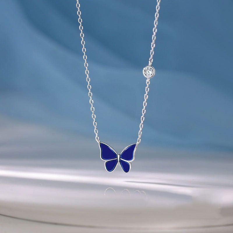 S925 Silver Color - change Butterfly Necklace - BodycoutureeNecklaceCJ dropshippingBodycoutureeCJLX1803993 - White sliverCJLX1803993 - White sliverWhite sliverS925 Silver Color - change Butterfly Necklace - Bodycouturee