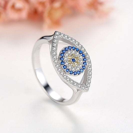 S925 Sterling Silver Evil Eye Diamond Ring - BodycoutureeRingCJ dropshippingBodycoutureeCJZBLXLX14068-Blue-6CJZBLXLX14068-Blue-6Blue6S925 Sterling Silver Evil Eye Diamond Ring - Bodycouturee