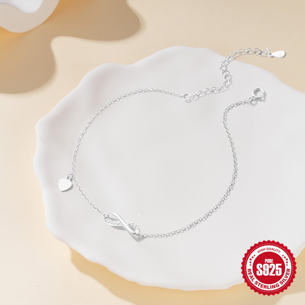 s925 Sterling Silver Simple Infinite Symbol 8 - word Diamond Love Anklet - BodycoutureeJewelryCJ dropshippingBodycoutureeCJYD207099101AZCJYD207099101AZSilver Plated925 Silvers925 Sterling Silver Simple Infinite Symbol 8 - word Diamond Love Anklet - Bodycouturee