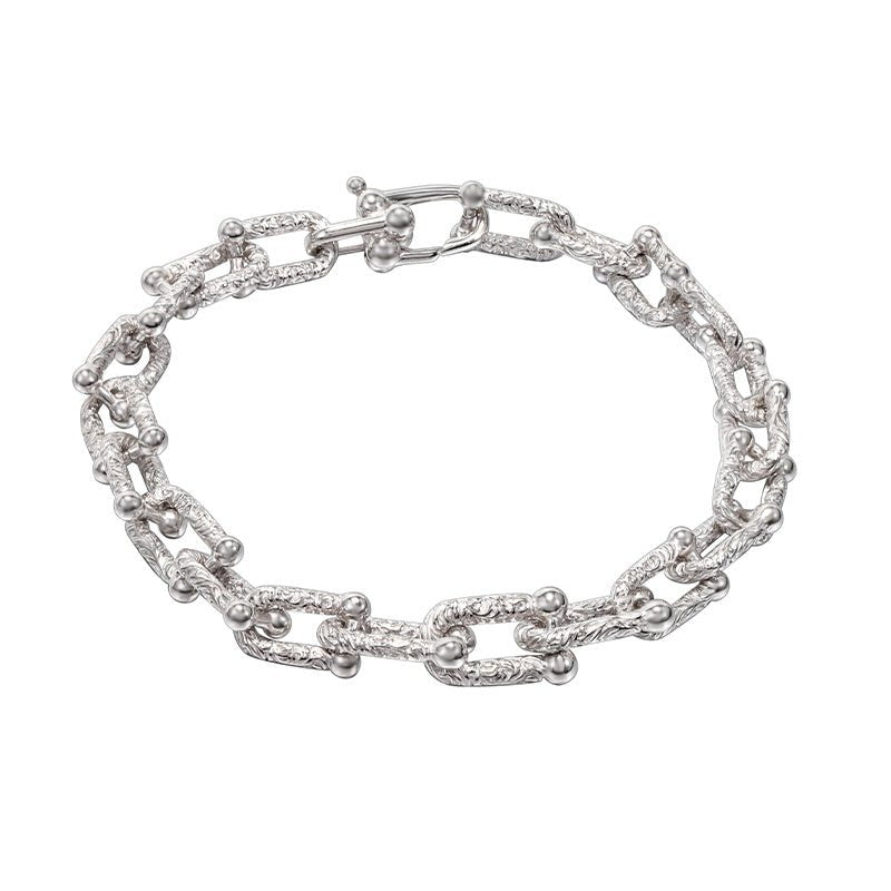 S925 Sterling Silver Textured U - shaped Bracelet - BodycoutureeBraceletCJ dropshippingBodycoutureeCJSL206791701AZCJSL206791701AZ18cmS925 Sterling Silver Textured U - shaped Diamond Bracelet - Bodycouturee