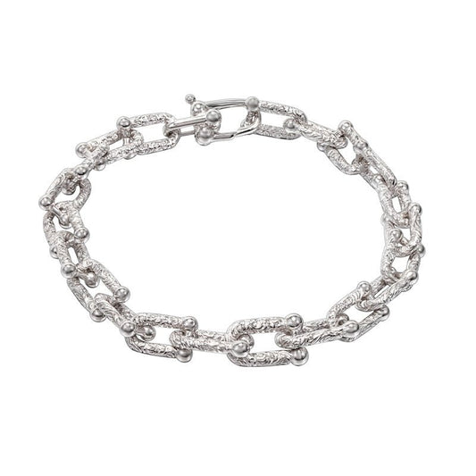 S925 Sterling Silver Textured U - shaped Bracelet - BodycoutureeBraceletCJ dropshippingBodycoutureeCJSL206791701AZCJSL206791701AZ18cmS925 Sterling Silver Textured U - shaped Diamond Bracelet - Bodycouturee