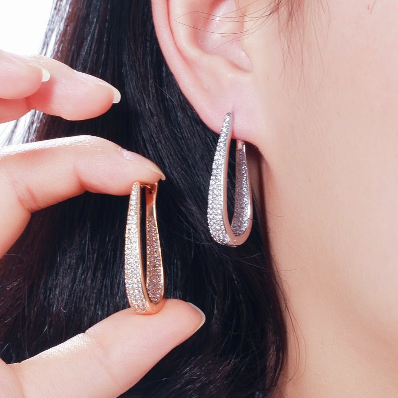 White Gold Luxury Diamond Stone Hoop Earrings - BodycoutureeEarringsCJ dropshippingBodycoutureeCJLX117823401AZCJLX117823401AZGolden3.2cmWhite Gold Luxury Diamond Stone Hoop Earrings - Bodycouturee