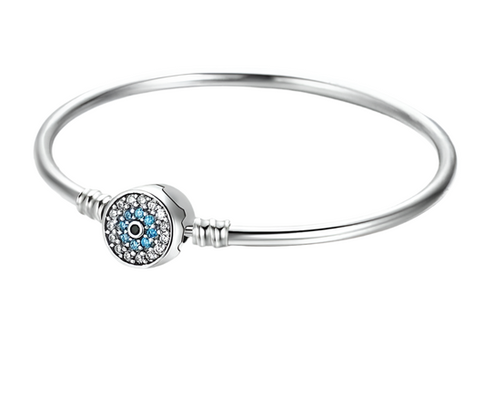 S925 Sterling Silver Evil Eye Diamond Bracelet - Bodycouturee