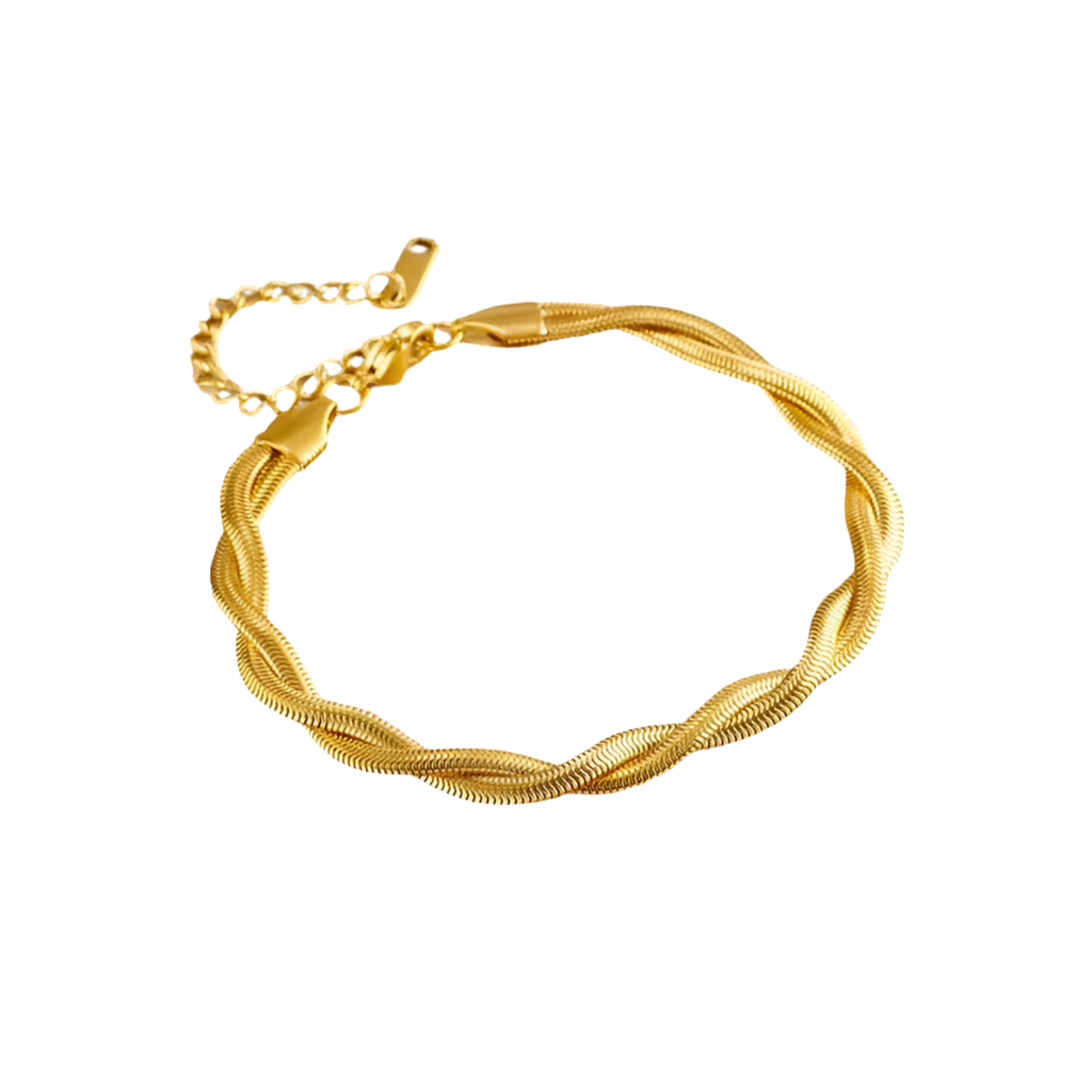 Gold Double Layer Bracelet Bangle Chain - Bodycouturee