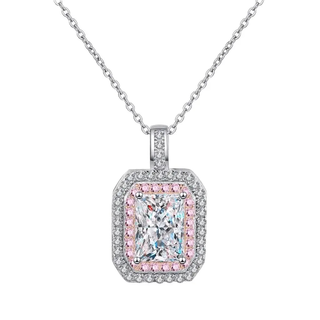 1 Carat Moissanite Pendant-Chain Diamond Necklace Trendsi