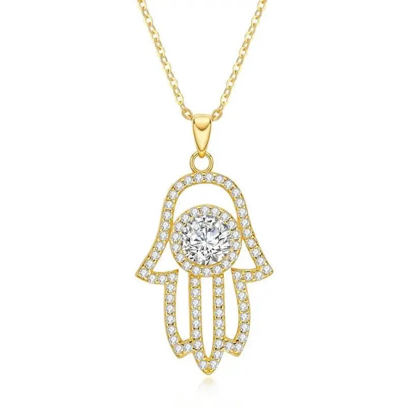 1 Carat Moissanite Hamsa Diamond Necklace - BodycoutureeJewelryCJ dropshippingBodycoutureeCJLX168673302BYCJLX168673302BYGold1 Carat Moissanite Hamsa Diamond Necklace Body Couturee & Co