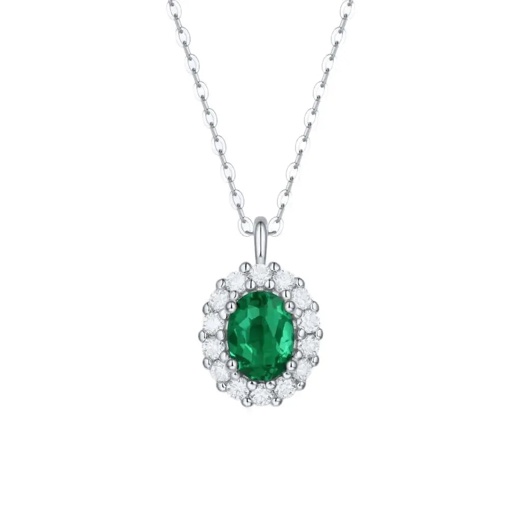 1.5 Carat Lab-Grown Emerald S925 Necklace Trendsi