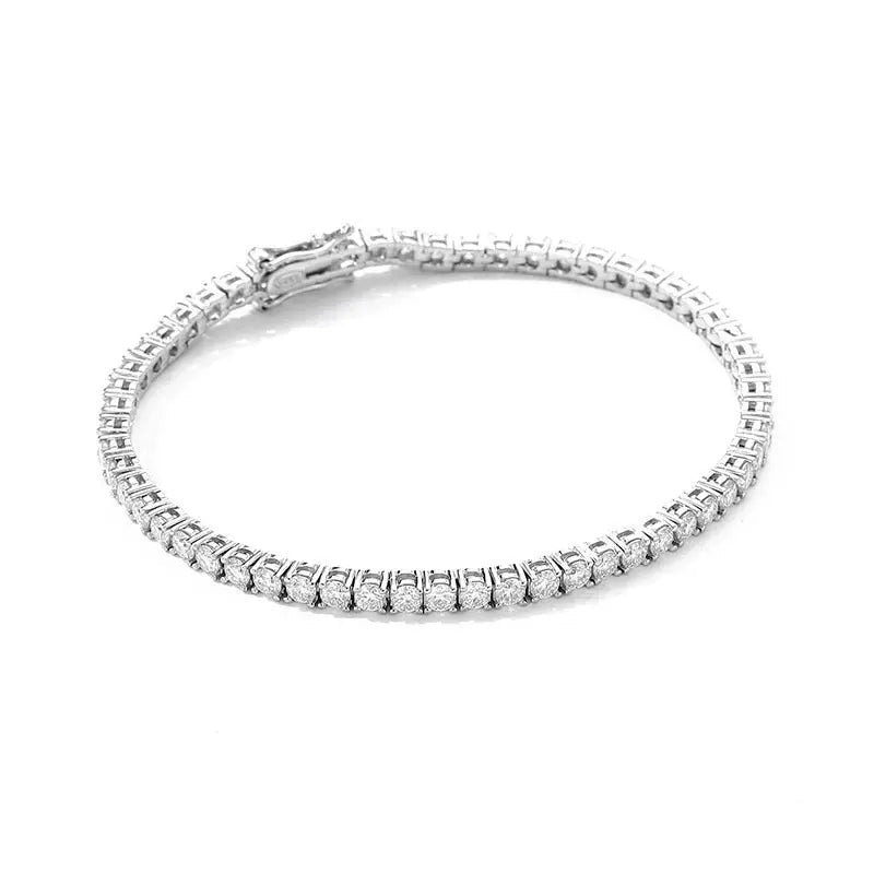 S925 White Gold Lab Grown Diamond Tennis Bracelet - Bodycouturee