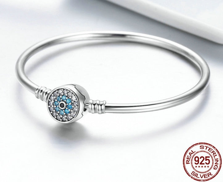 S925 Sterling Silver Evil Eye Diamond Bracelet - Bodycouturee