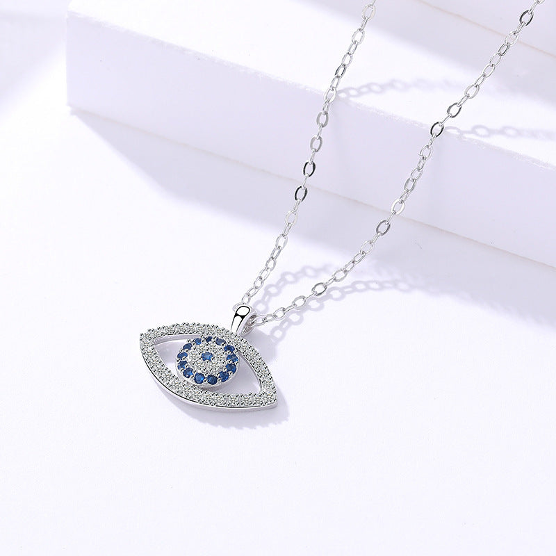 s925 Sterling Silver Evil Eye Necklace Eye Pendant - Bodycouturee