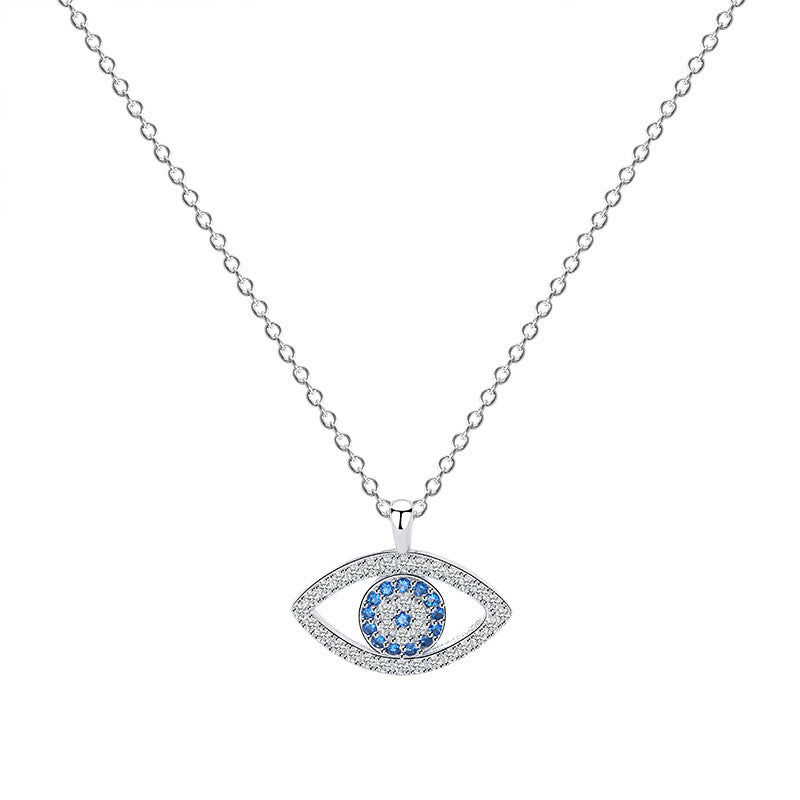 s925 Sterling Silver Evil Eye Necklace Eye Pendant - Bodycouturee