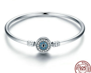 S925 Sterling Silver Evil Eye Diamond Bracelet - Bodycouturee