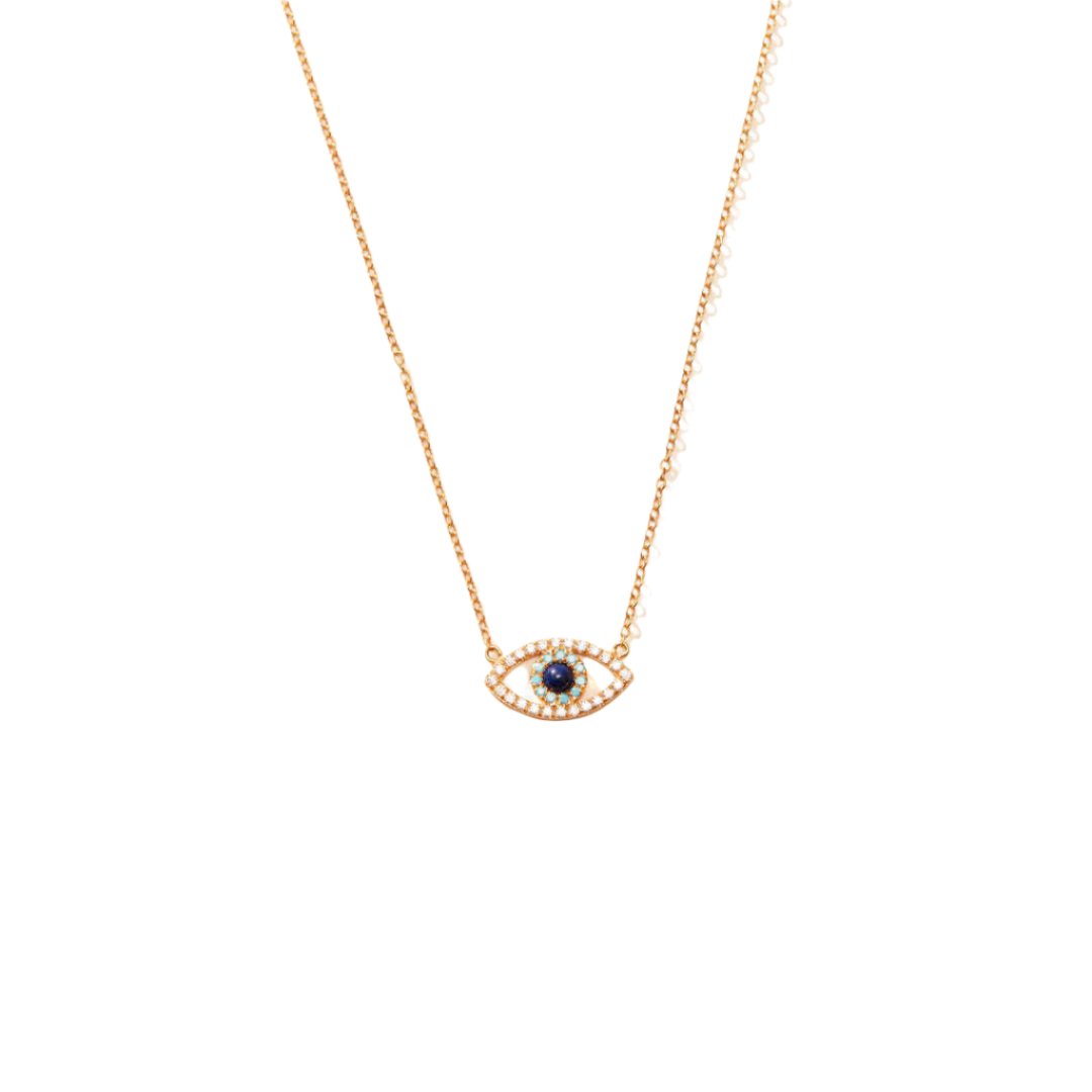 Evil Eye Necklace Crystal Clavicle Chain - Bodycouturee