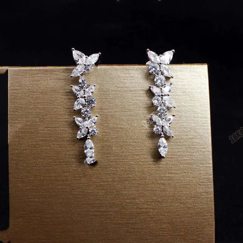 18k White Gold Moissanite Diamond Earrings Body Couturee & Co