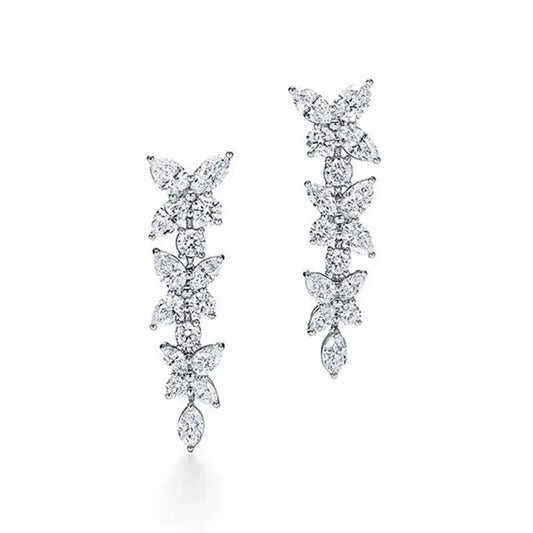 18k White Gold Moissanite Diamond Earrings Body Couturee & Co