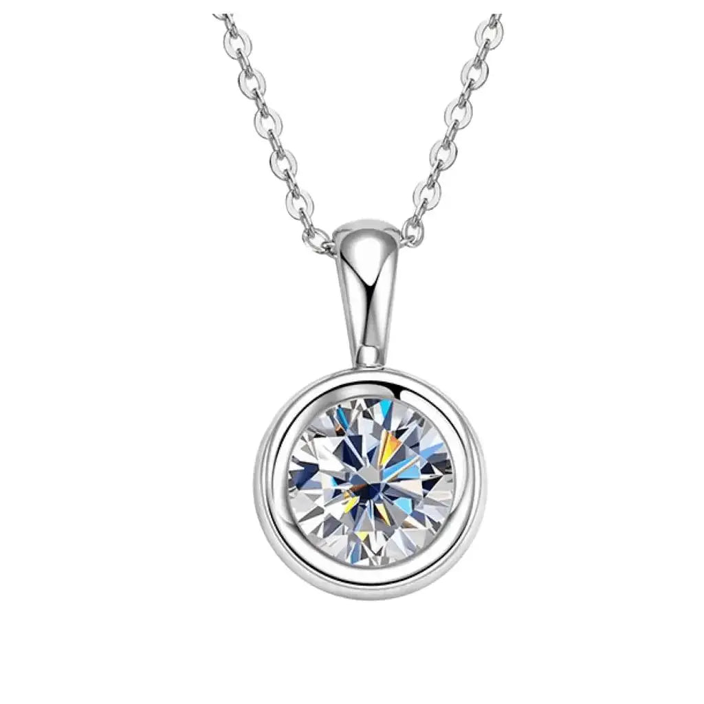 2 Carat Moissanite Necklace 925 Sterling Silver Trendsi