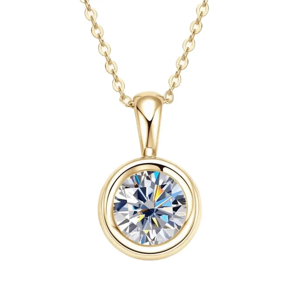 2 Carat Moissanite Necklace 925 Sterling Silver Trendsi