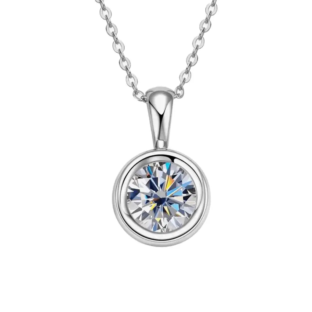 2 Carat Moissanite Necklace 925 Sterling Silver Trendsi