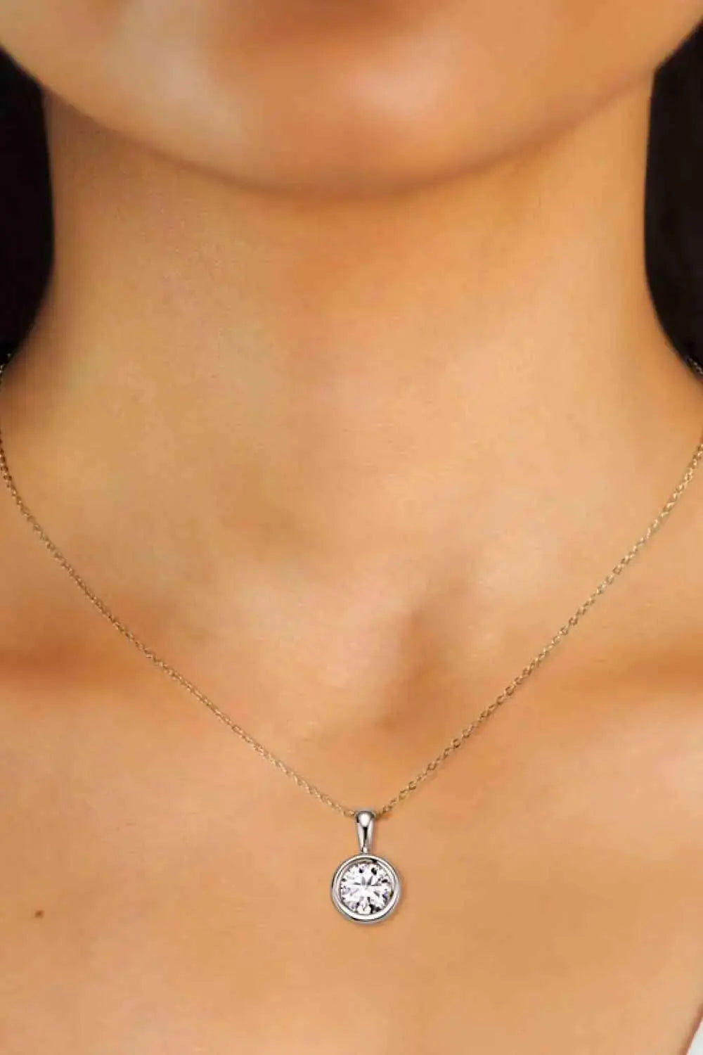 2 Carat Moissanite Necklace 925 Sterling Silver Body Couturee & Co