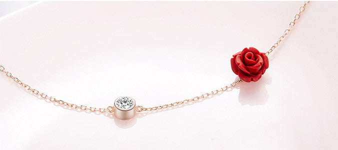 Rose flower 925 Sterling Silver Ankle Bracelet - Bodycouturee