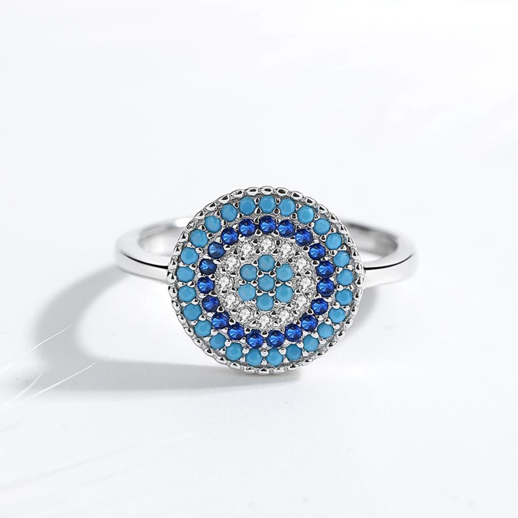 s925 Sterling Silver Evil Eye Diamond Ring - Bodycouturee