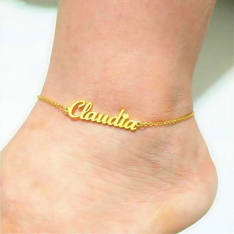 Gold Chain Custom Name Bracelet - Bodycouturee