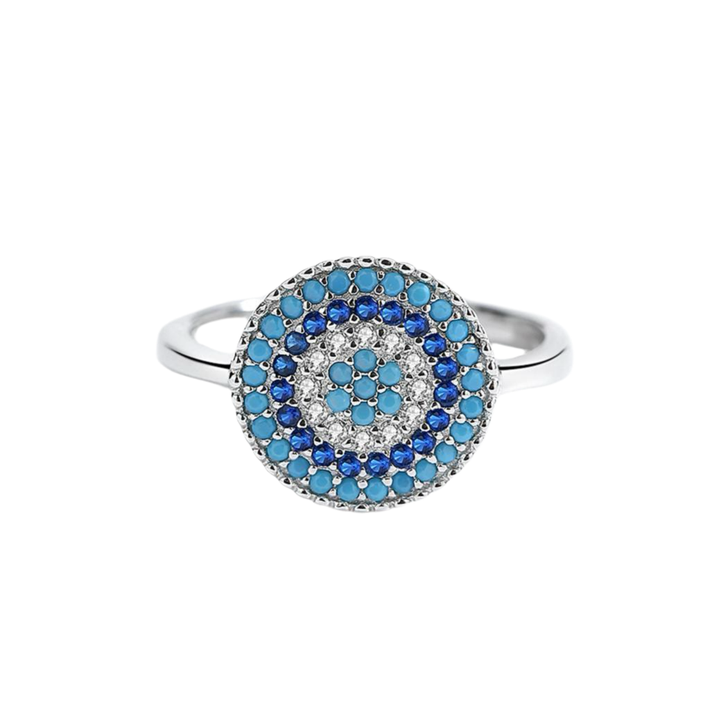 s925 Sterling Silver Evil Eye Diamond Ring - Bodycouturee