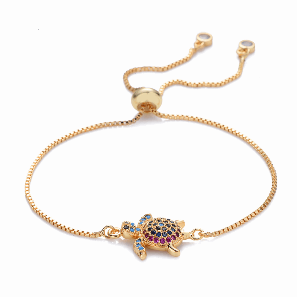 Colored Turtle Pendant Bracelet - Bodycouturee