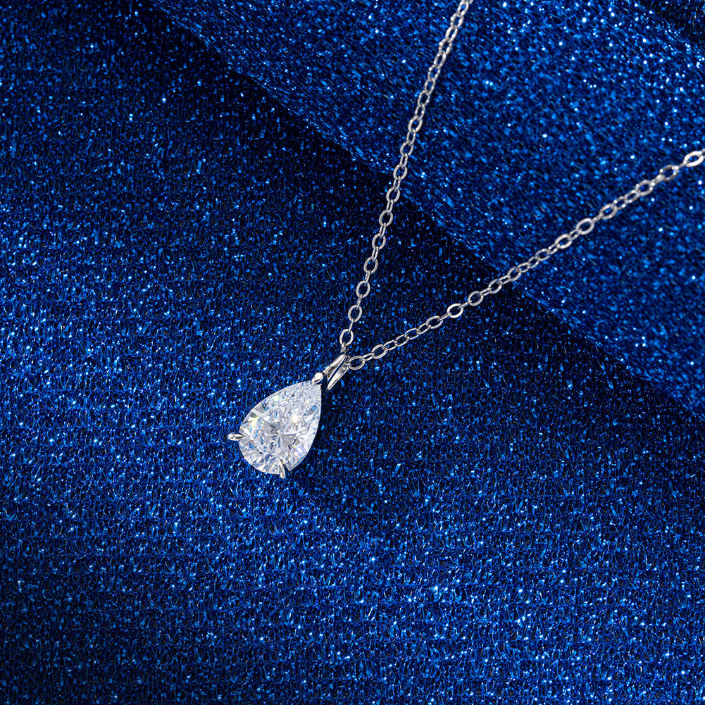 S925 Sterling Silver Drop-shaped Diamond Necklace - Bodycouturee