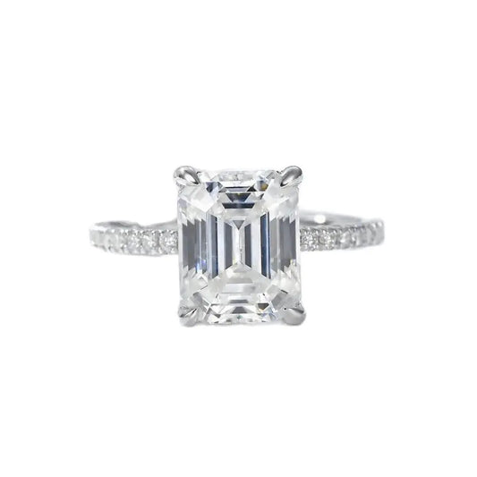 5 Carat Moissanite Diamond Side Stone Ring Trendsi