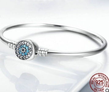 S925 Sterling Silver Evil Eye Diamond Bracelet - Bodycouturee