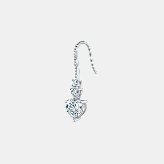 Moissanite Heart Drop Earrings - 5.44 ct 925 Sterling Silver - BodycoutureeEarringsTrendsiBodycouturee100500987761165SilverOne Size#original_value#