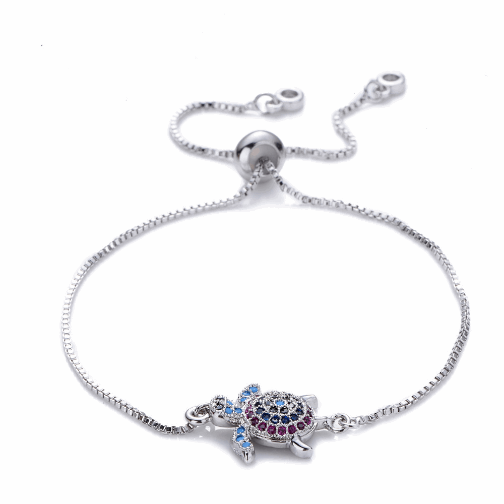 Colored Turtle Pendant Bracelet - Bodycouturee