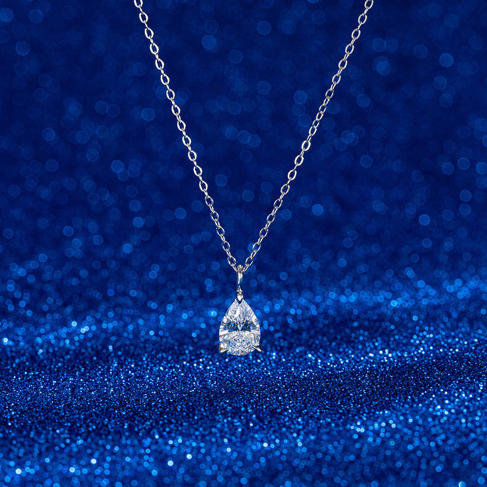 S925 Sterling Silver Drop-shaped Diamond Necklace - Bodycouturee