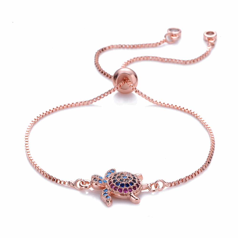 Colored Turtle Pendant Bracelet - Bodycouturee